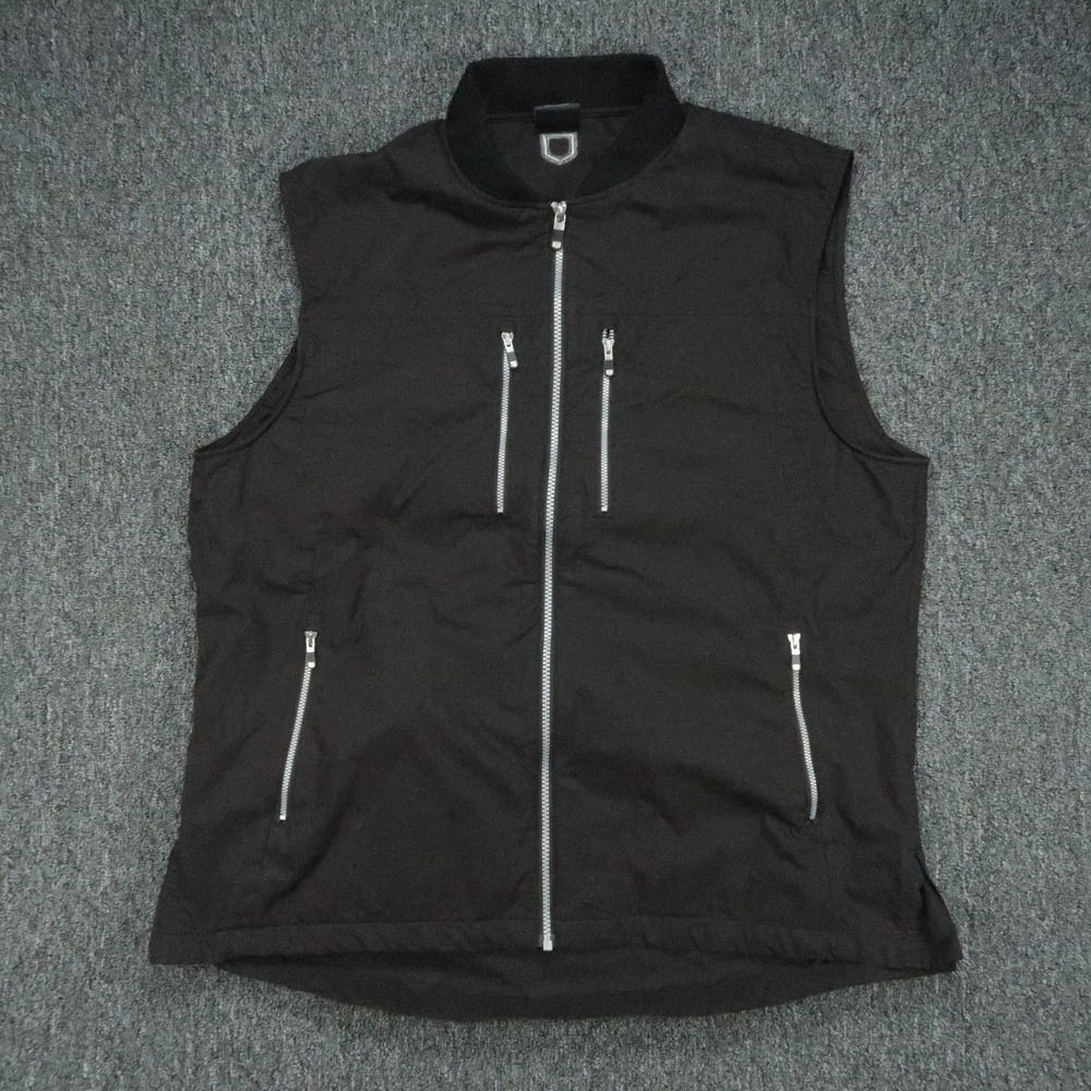 SCOTTeVEST Vest Mens XL Black Full Zip Multi Pocket Lined Sleeveless Travel